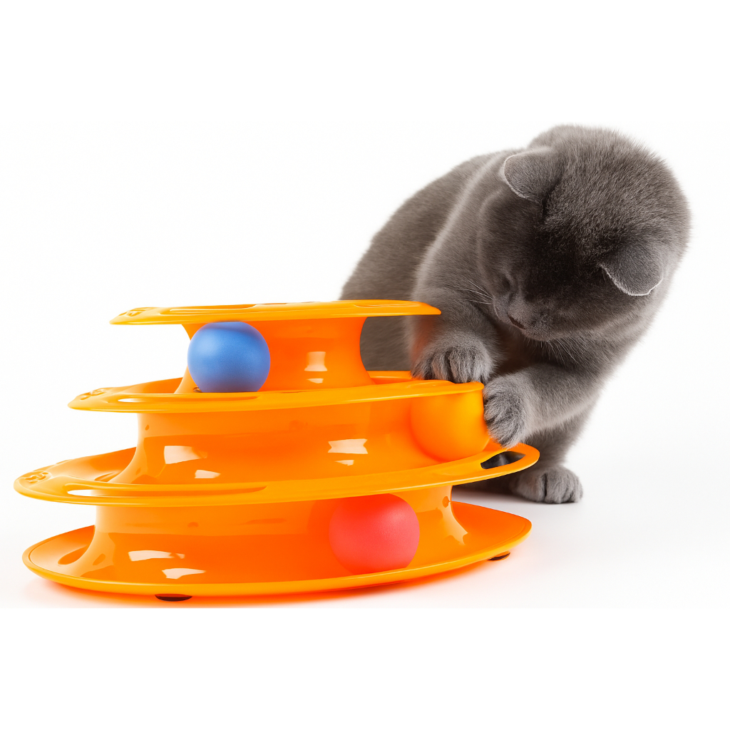 Brinquedo Interativo P/ Gatos Corre Corre Torre De Bolinhas