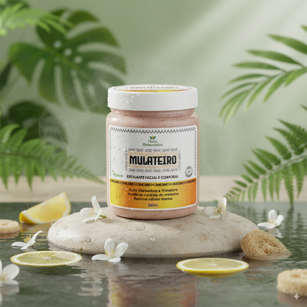 Esfoliante facial e corporal - Mulateiro - manchas, melasmas, acne, rugas no colo e pescoço - 260ml em Oferta na Shopee