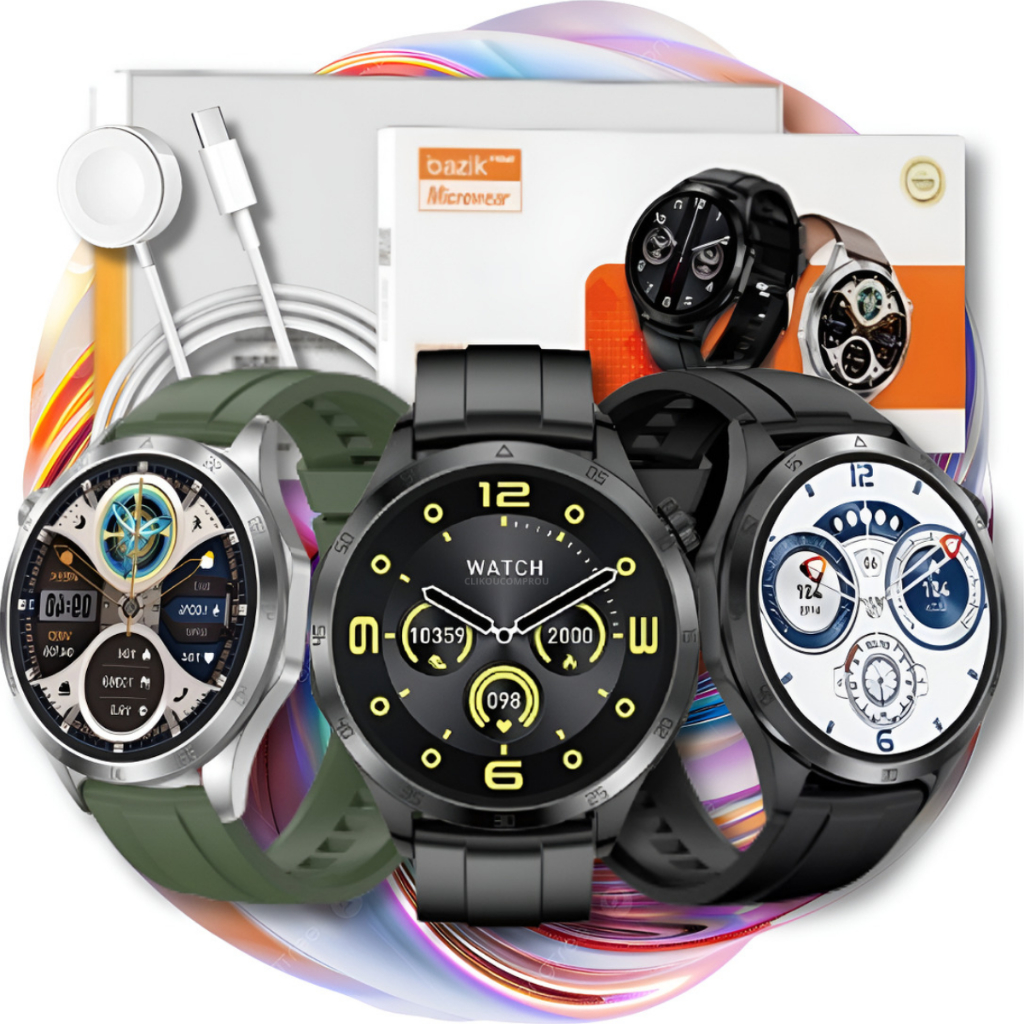 Relógio Smartwatch Microwear GT4 Max MA20S  NFC GPS Tela AMOLED Monitoramento Saúde e Esportivo