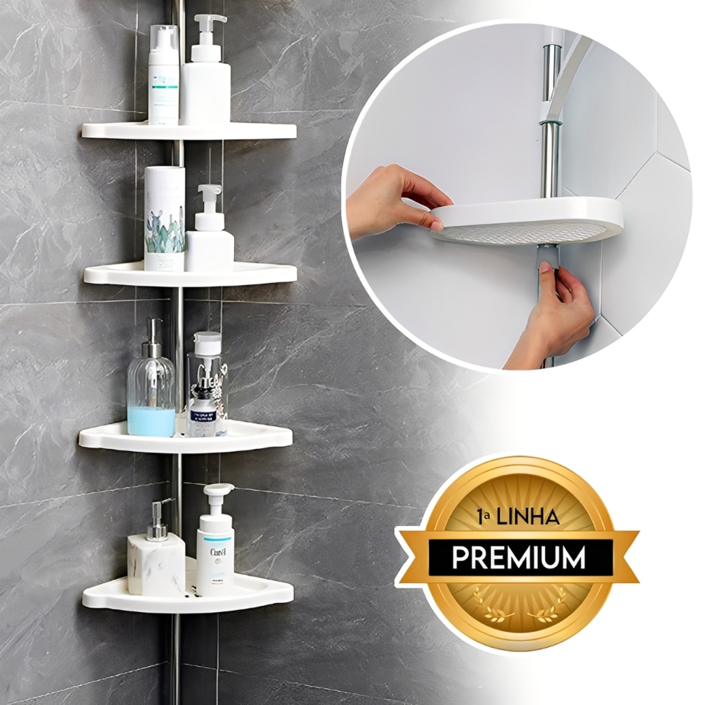 Prateleira Banheiro Suporte Ajustável Porta Toalha Sabonete Shampoo Condicionador em Oferta na Shopee