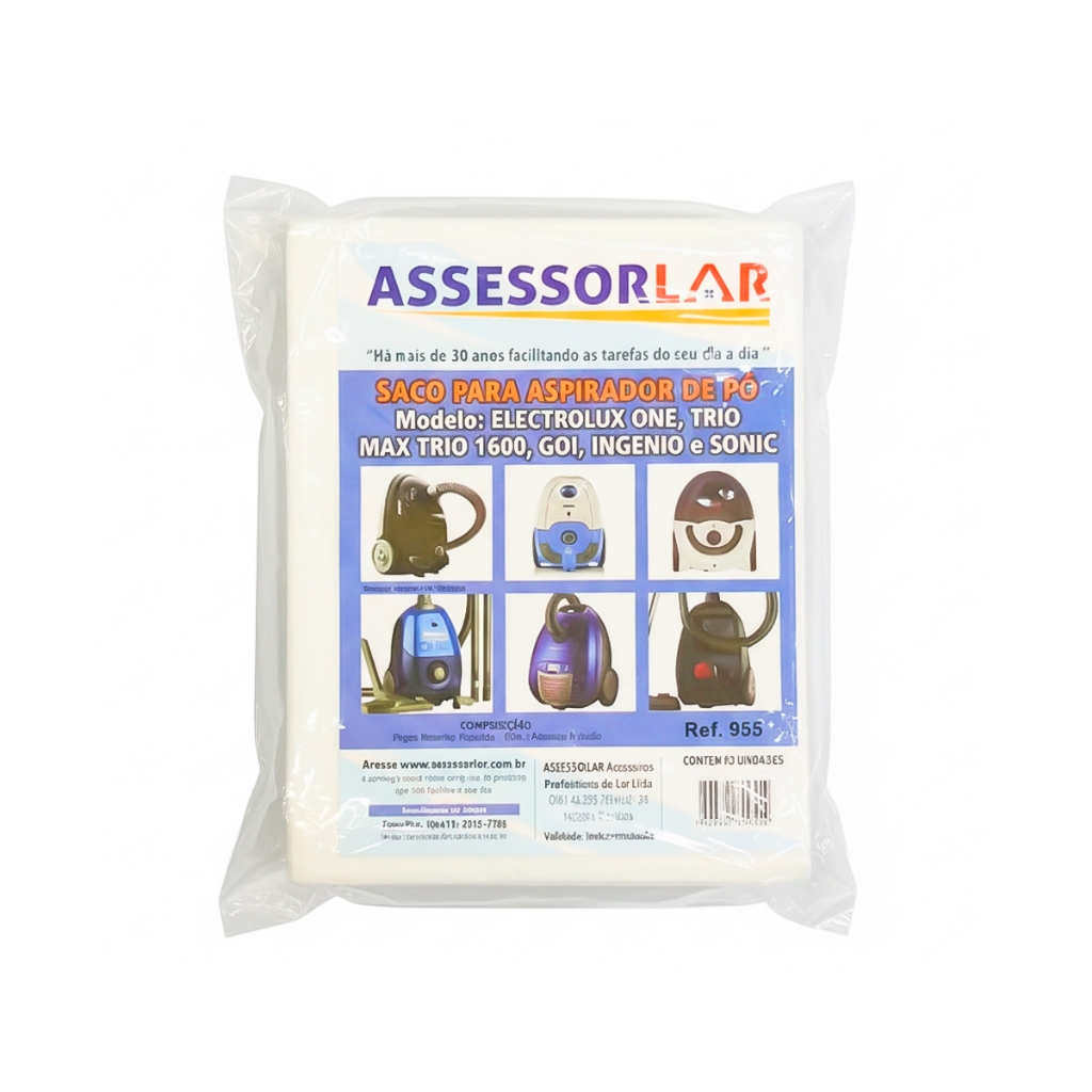 3 Sacos de Aspirador de Pó Descartáveis Electrolux One