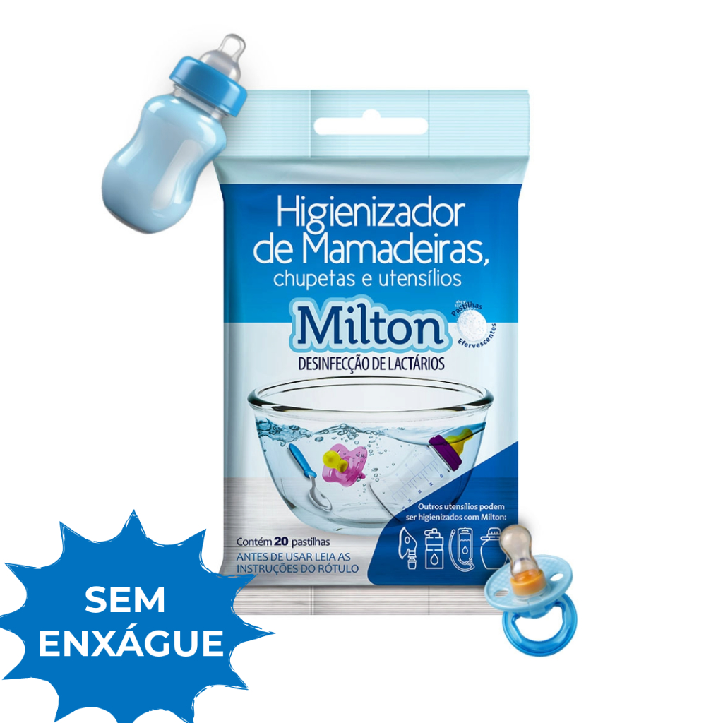 Esterilizador de Mamadeiras Sem Fervura c/20un - Clorin Milton
