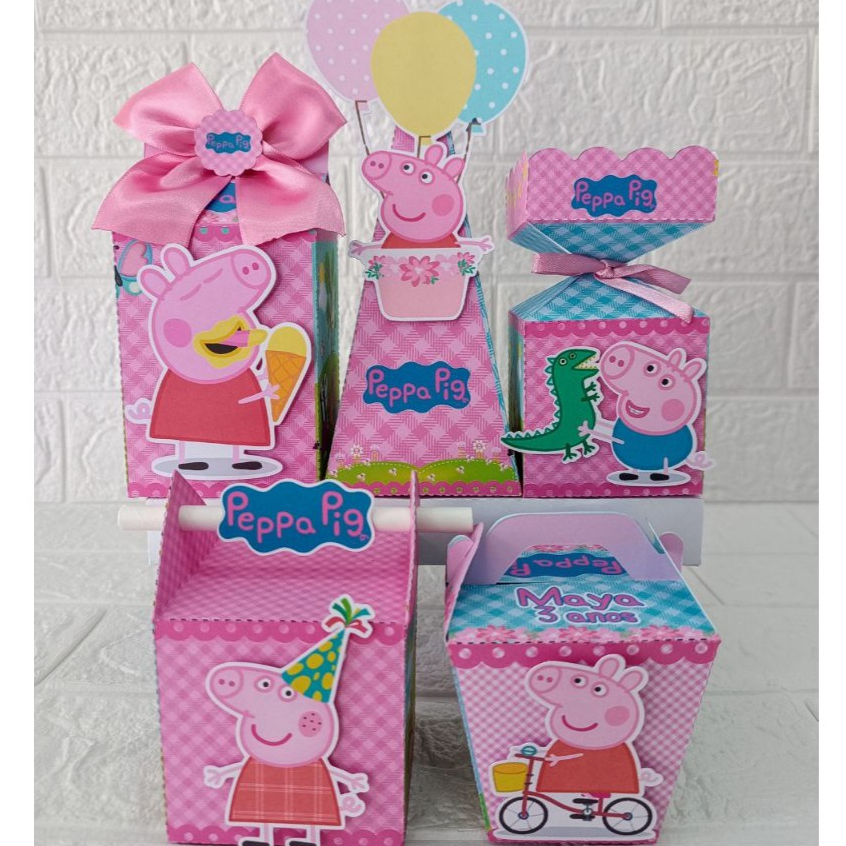 Kit Festa -  Lembrancinhas Personalizada Peppa Pig - Caixinhas Personalizadas - Papelaria Personalizada em Oferta na Shopee