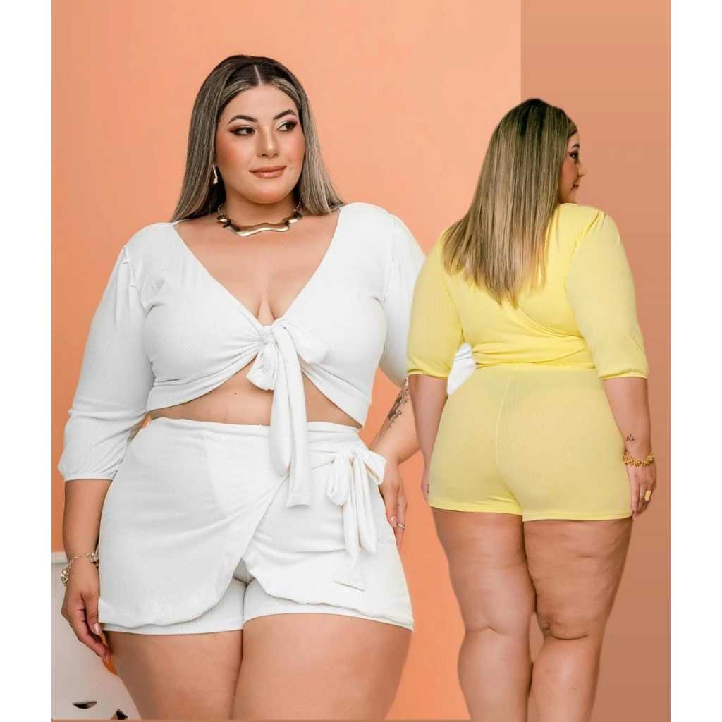 Conjunto Pijama Feminino Plus Size 2 Peças - Moletom Canelado Confortável