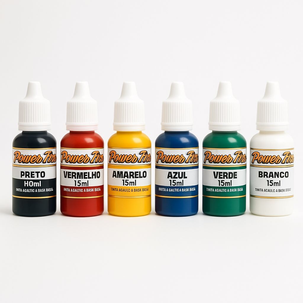 Kit Tintas Para Tatuagem 15 Ml Cada - 6 Unidades