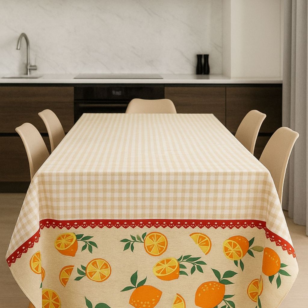 Toalha de Mesa de Cozinha Estampada 6 Lugares Cadeiras Tamanho 2,00 m x1,45 m Retangular Decoração Mesa de Jantar