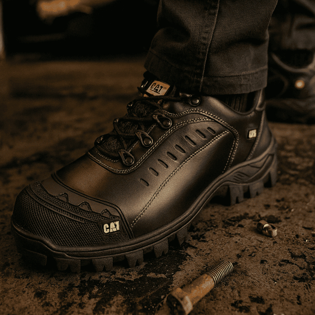 Tênis CAT Coturno Masculino Cano Curto Antiderrapante Palmilha em Gel PU em Oferta na Shopee