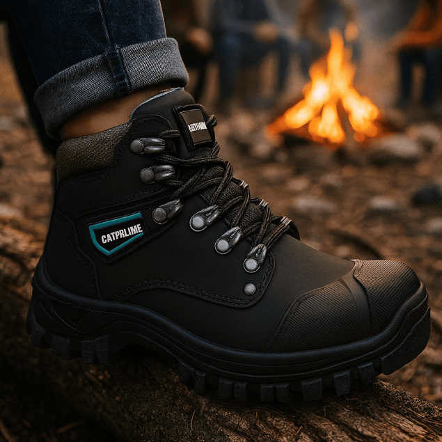 Bota CAT Original Couro Premium Palmilha Gel Tênis Masculino Segurança