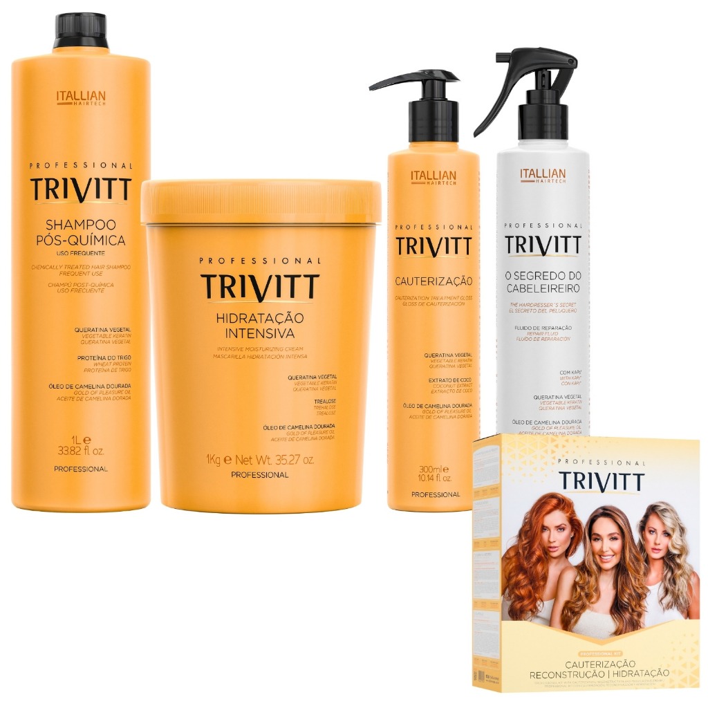 Kit Profissional Itallian Trivitt Hidratação 4 Produtos 2023 em Oferta na Shopee