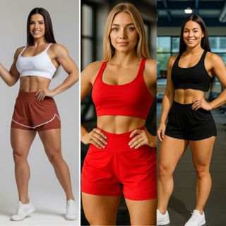 Conjunto De Academia Feminino Short Legging + Top Com Compressão e Zero Transparência em Oferta na Shopee