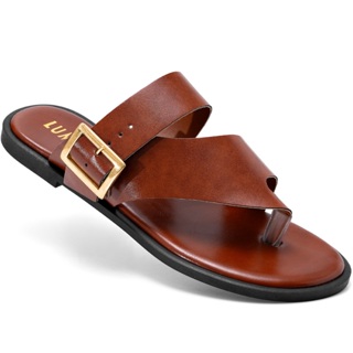 Sandália Feminina Lumiss Rasteira Chinelo Confortável Bico Redondo Fivela Dourada em Oferta na Shopee