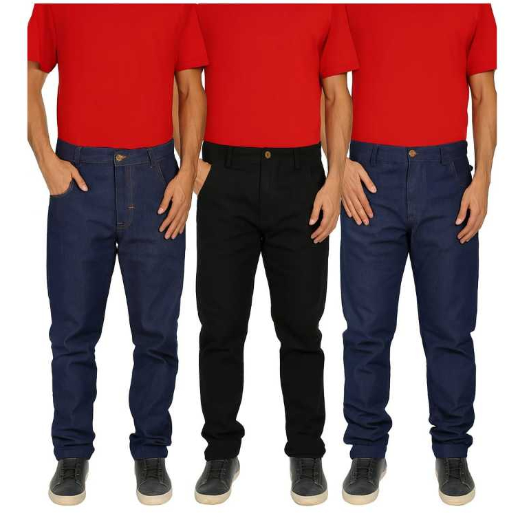 kit 2 Calças Masculina Jeans Trabalho Serviço Elastano