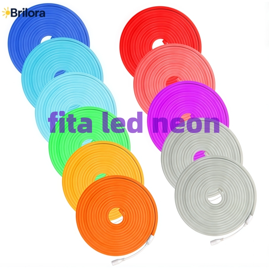 Fita de LED Mangueira Neon 5 Metros IP65 Flexível Com ou Sem Fonte | 8 Cores
