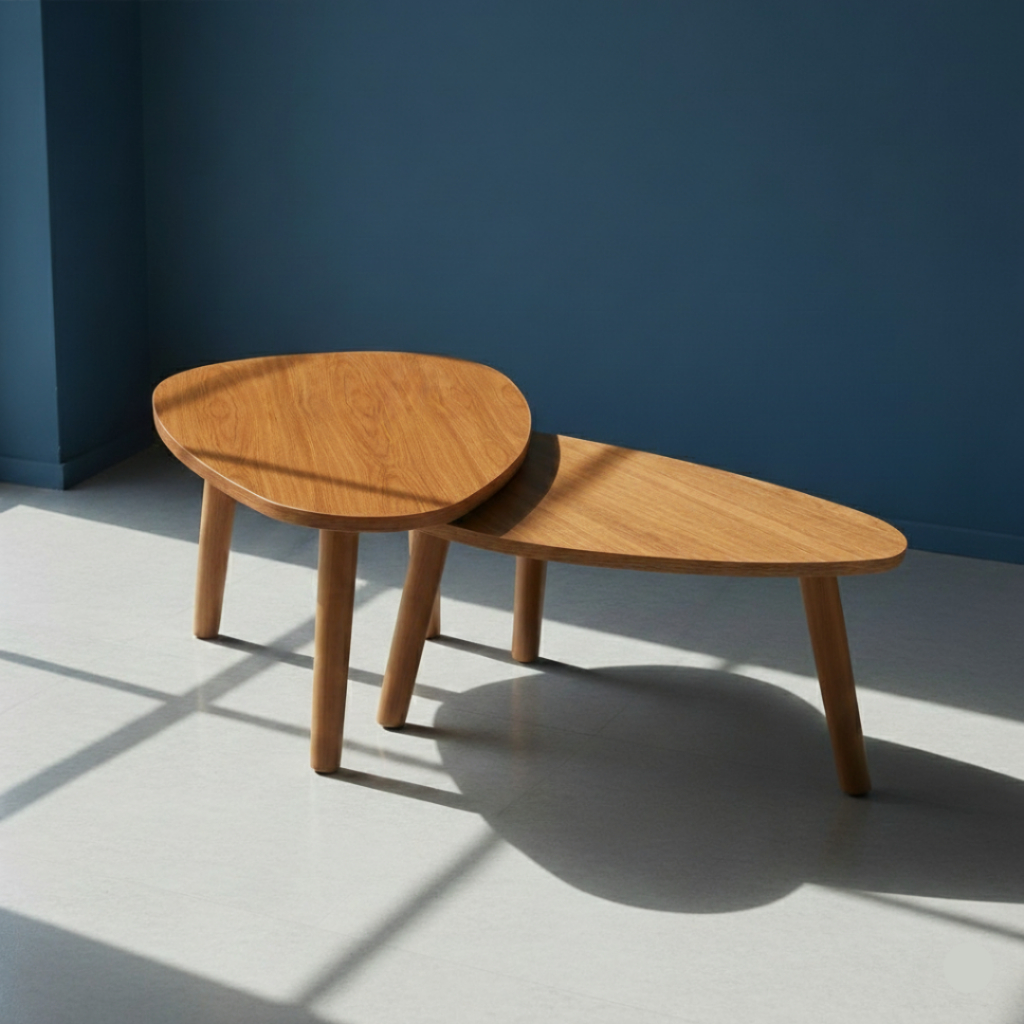 KIT 2 Mesas de Centro Orgânicas para Sala de Estar em Oferta na Shopee