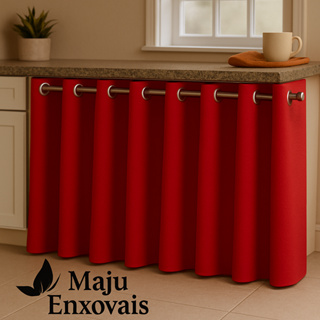 Cortina de Pia para Cozinha – Decorativa e Prática com Ilhós|Maju Enxovais em Oferta na Shopee
