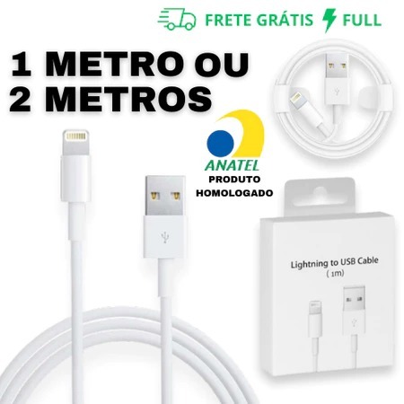 Cabo Para IOS USB Carregamento Rápido de 1m ou 2m Lightning Iphone Ipad