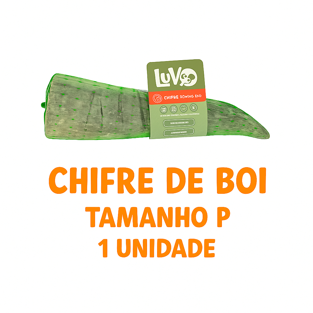 Mordedor Natural Pet Chifre Boi Bovino P Para Cães e Gatos 1 Unidades - Luv Petiscos