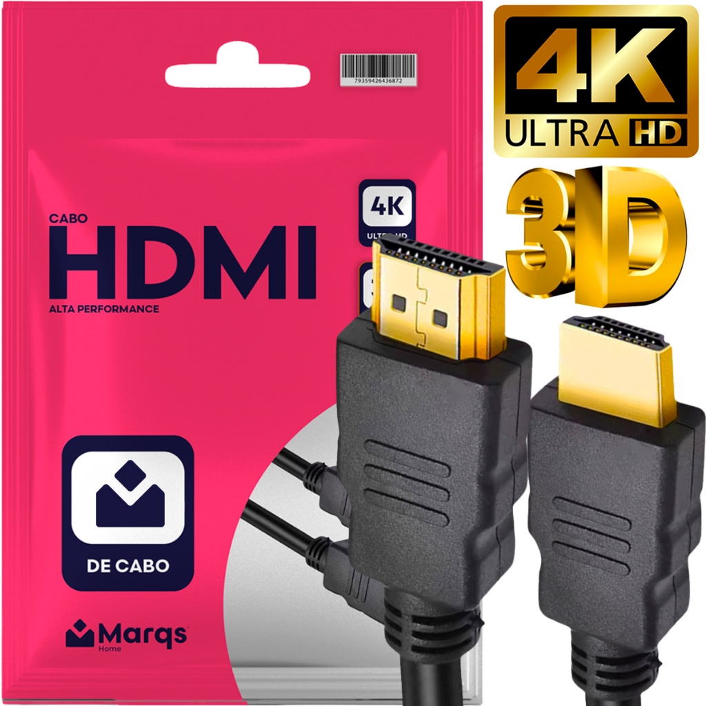 Cabo Hdmi Gold Ultra High Speed 4k 120hz Blindado Full Hd 3d Premium Compatível Com Ps5 Tv Projetor em Oferta na Shopee