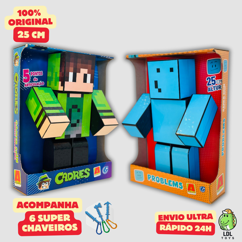 Kit 2 Bonecos Cadres + Problems Gamer Articulado Youtuber 25cm - Algazarra em Oferta na Shopee