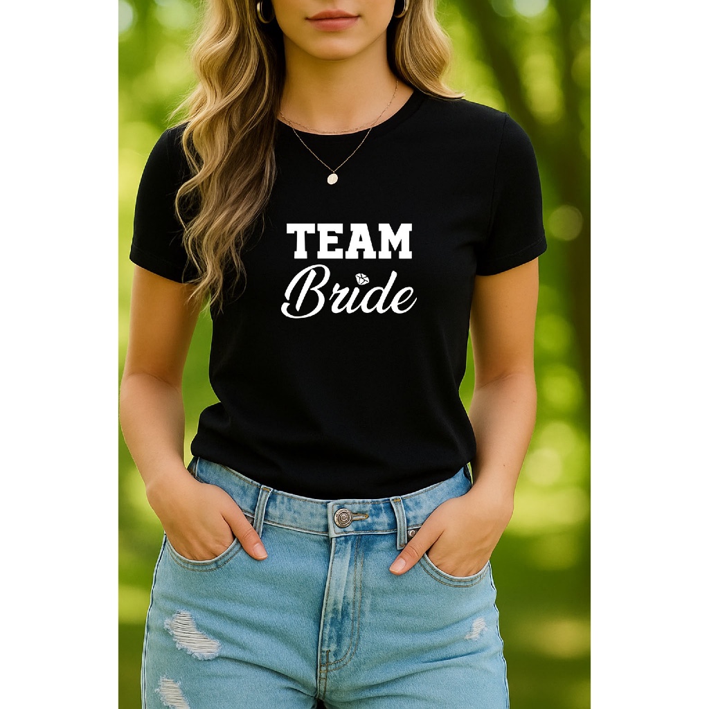 Camiseta Babylook Tshirt Feminina Team Bride Despedida de Solteiro Time da Noiva Madrinhas Casamento Festa 100% Algodão