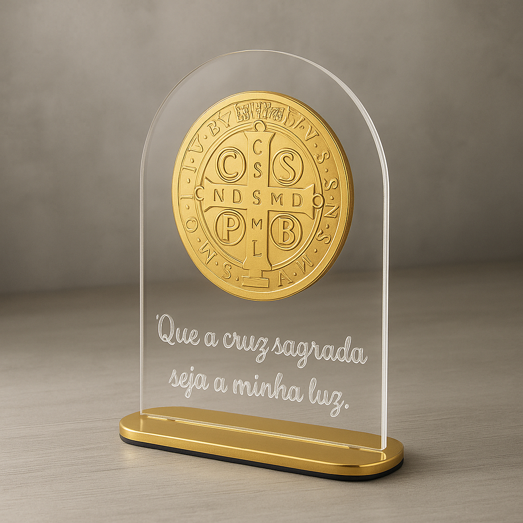 Crucifixo Cruz São Bento Sagrada Acrilico em Oferta na Shopee