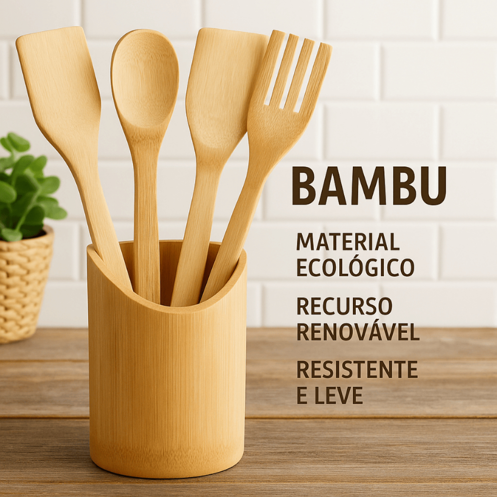 Kit Utensílios de BAMBU cozinha colher de pau, espatula com base em Oferta na Shopee