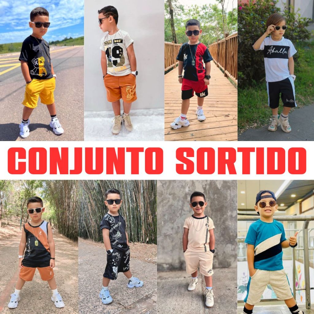 Conjunto masculino infanto juvenil Sortido Conjunto Confortável 2 Peças