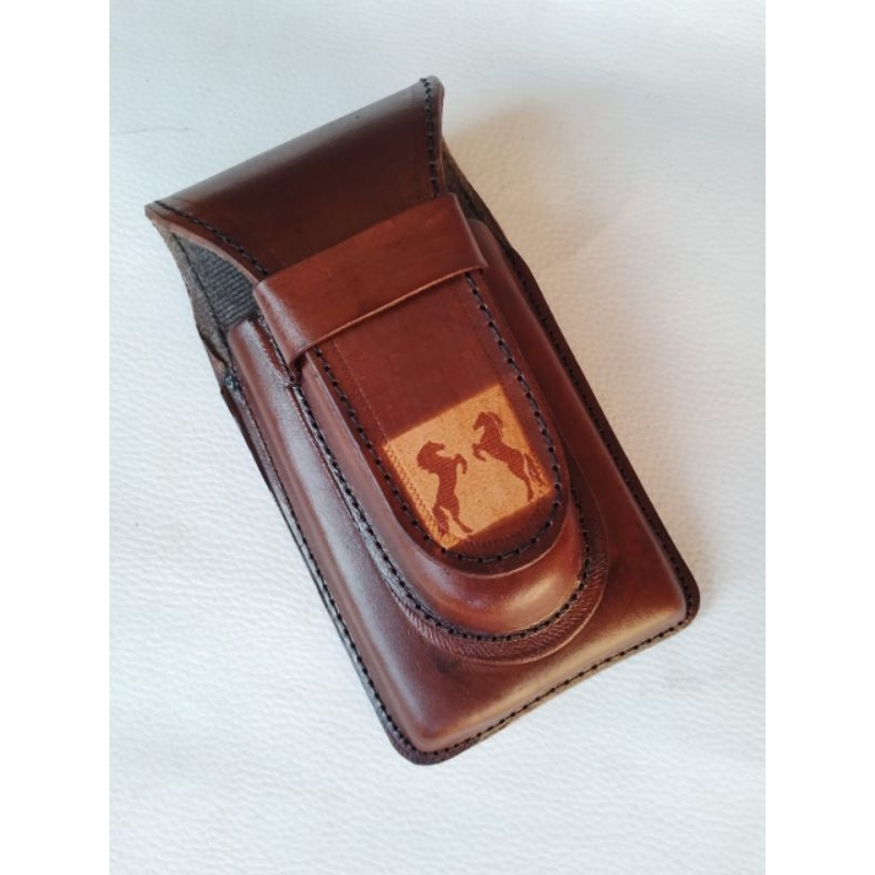 Bainha Capinha de Celular e Porta Canivete em Couro Legitimo - Promoção