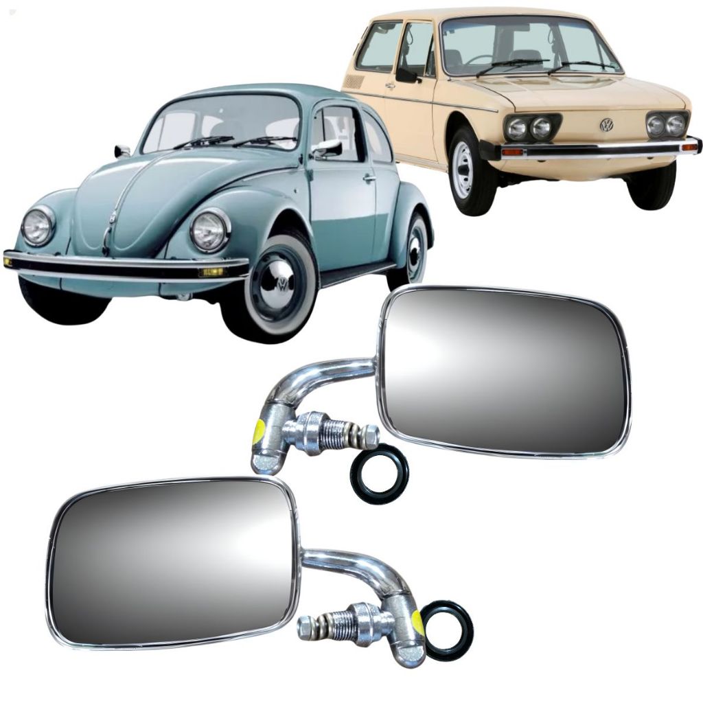 Retrovisores Cromado Fusca Mexicano Brasilia TL 1956 A 1996 Par, LadonEsquerdo ou Direito Retrovex em Oferta na Shopee