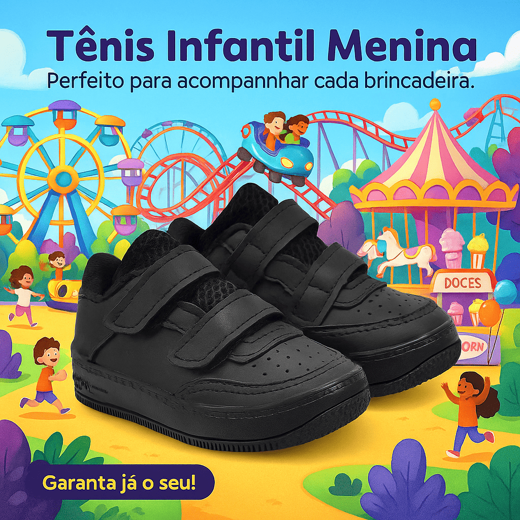 Tênis Infantil Menina Velcro – Qualidade e Praticidade no Dia a Dia - Pronta Entrega