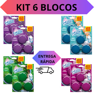 KIT 6 Blocos Para Caixa Acoplada 45g Pedra Sanitária Tablete Limpeza profunda ENVIO FULL Lavanda Pinho em Oferta na Shopee
