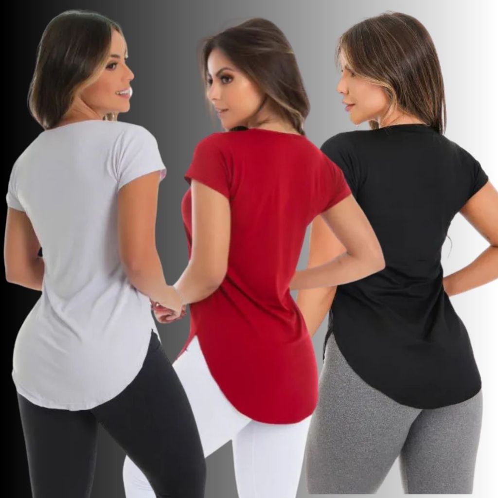 1-2-3 blusas feminina tapa bum bum camisa de academia CrossFit Corrida corte a laser Malha especial em Oferta na Shopee