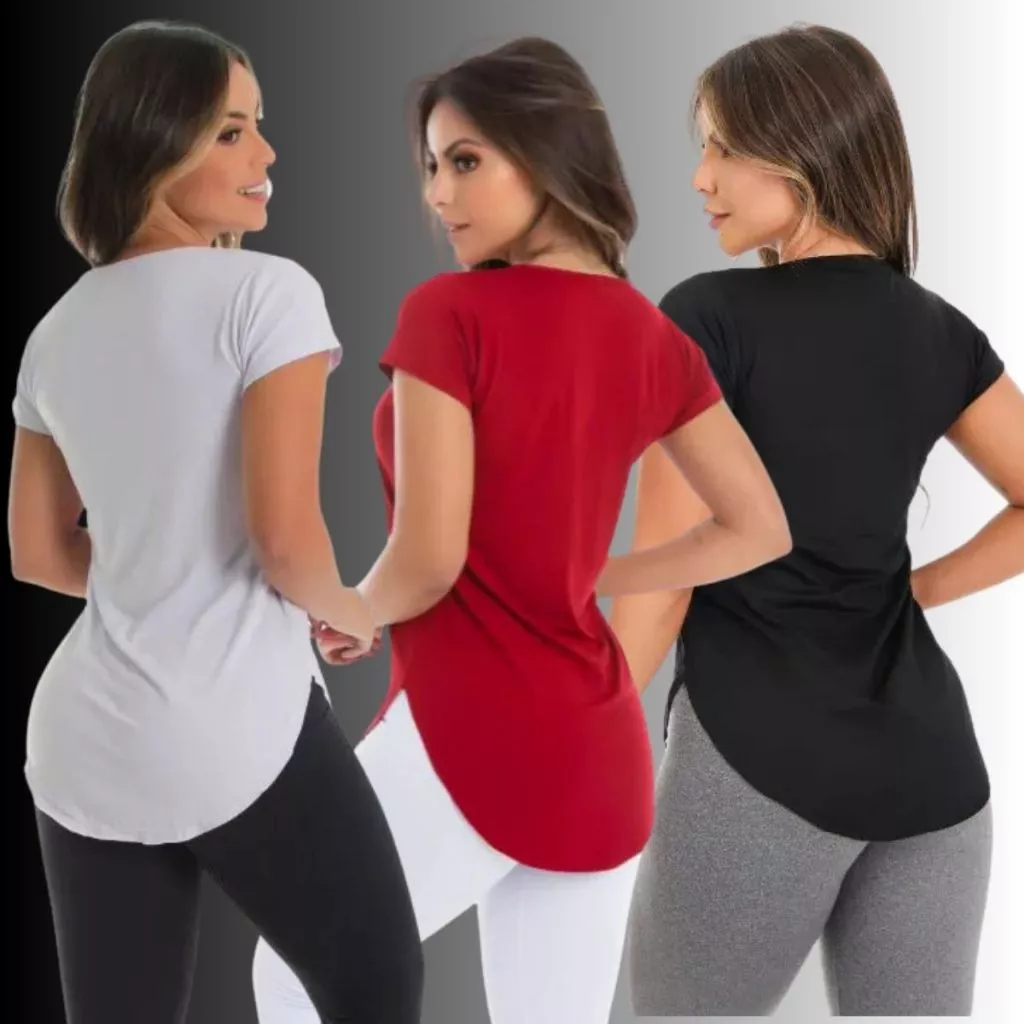 1-2-3 blusas feminina tapa bum bum camisa de academia CrossFit Corrida corte a laser Malha especial — imagem 1