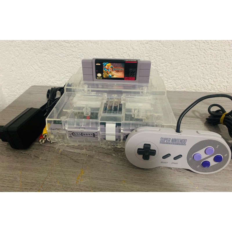 Super Nintendo translúcido Completo + Jogo