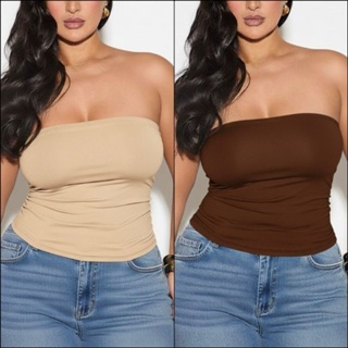 Combo 2 Tomara Que Caia Plus Size Cropped Feminino Forrado Blusa Basica Sem Alça em Oferta na Shopee