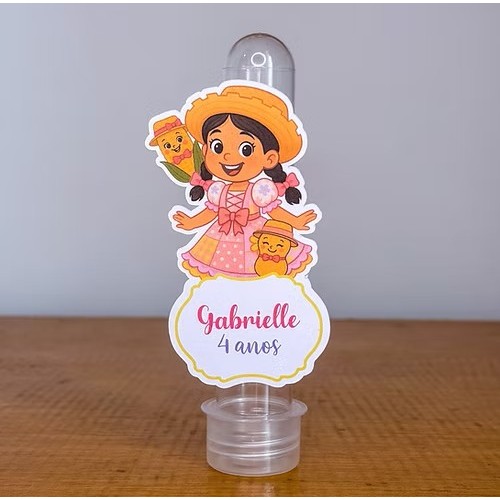 Detalhes do Aplique para Tubete Festa Junina rosa - Aniversário - Festa Infantil -Lembrancinhas Personalizadas