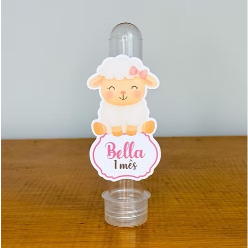 Aplique para Tubete Ovelhinha menina - Aniversário - Festa Infantil -Lembrancinhas Personalizadas