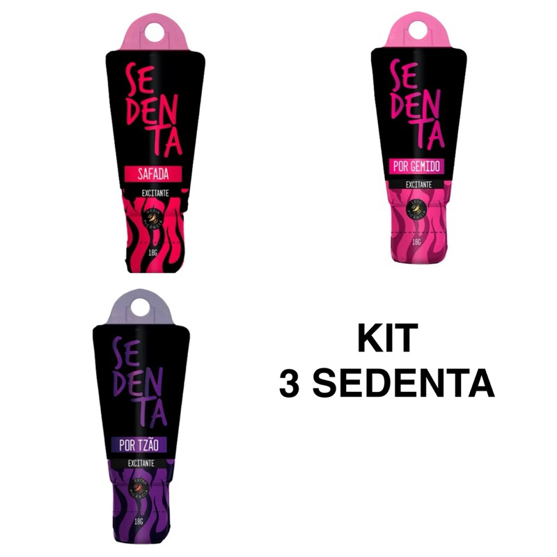 Kit 3 Sedenta Gel 18G Lubrificante Sedenta por Tes@o, Gemido e Safada Comestível Linha Pepper Blend! em Oferta na Shopee
