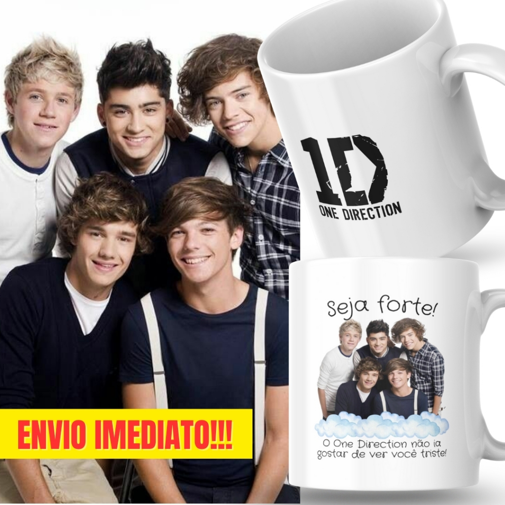 Caneca Xicara Porcelana 325ml Seja Forte One Direction Personalizada Presente Decoração Casa