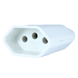 Plugue Fêmea 2P+T 20A Branco – Tomada Elétrica 3 Pinos 250V