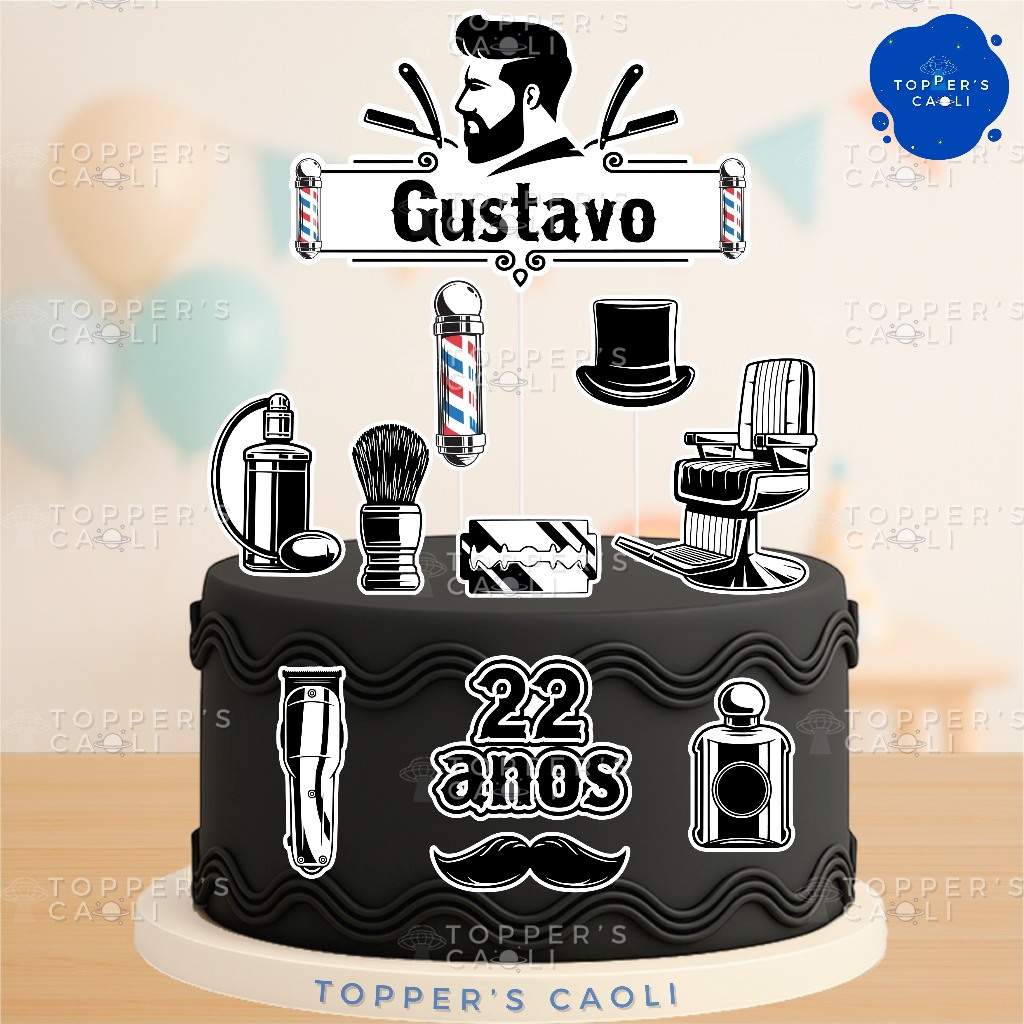 Topo de Bolo Barbearia - Comprar com Melhor Preço em Padaria