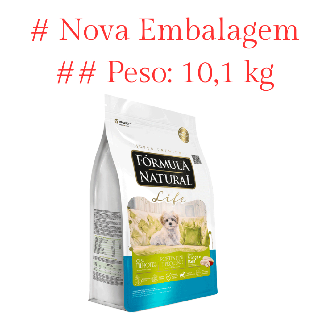 Ração Fórmula Natural Life 10,1 kg Super Premium para Cães Filhotes Raças Minis e Pequenas