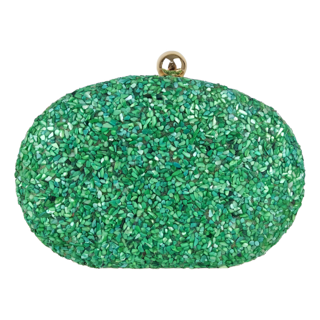 Bolsa Clutch de Festa Pedraria Verde Casamento Madrinha Formatura Luxo Oferta