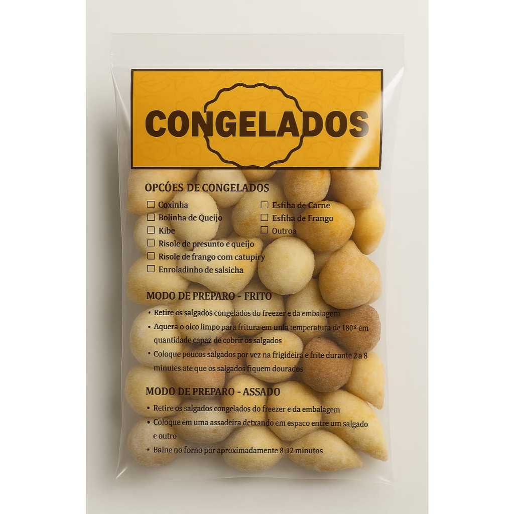 Embalagem Para Salgados Congelados C/ 300 Unid