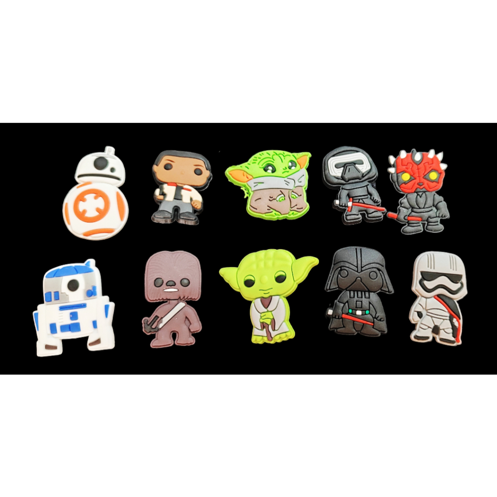 Pins Botons Broche Enfeite Para Croc Calçado Star Wars Baby Yoda Kit Com 10 Sortidos