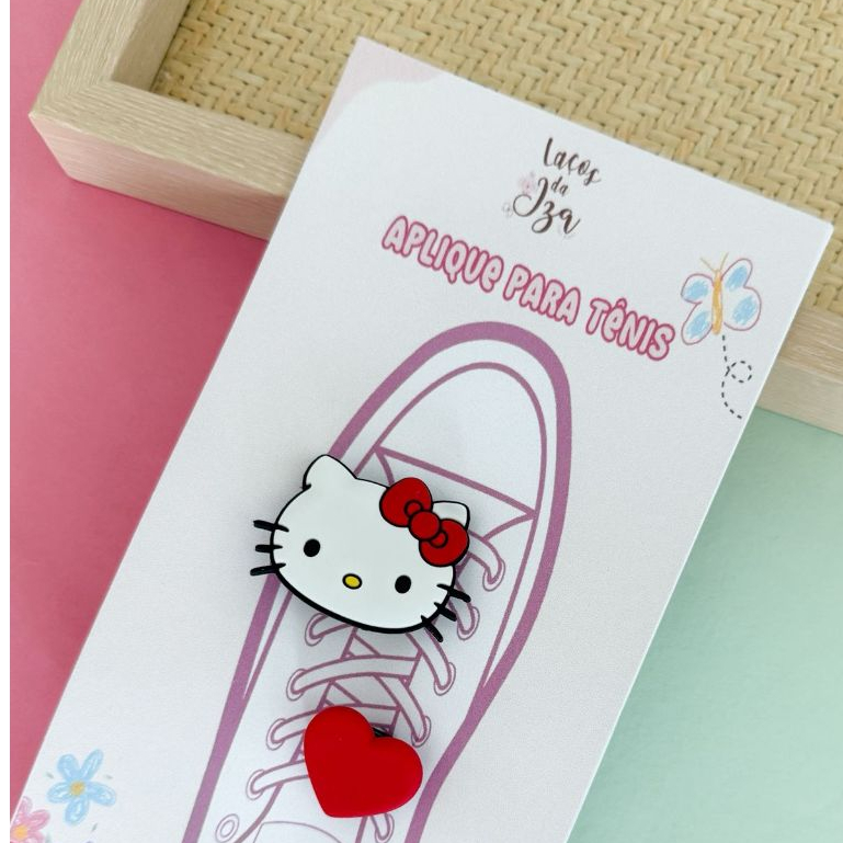Aplique para tênis Hello Kitty - Aplique para tênis infantil Hello Kitty