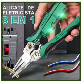 Alicate Eletricista MULTIFUNCIONAL 8 EM 1 Com Medidor De Energia Aço Inoxidável Profissional