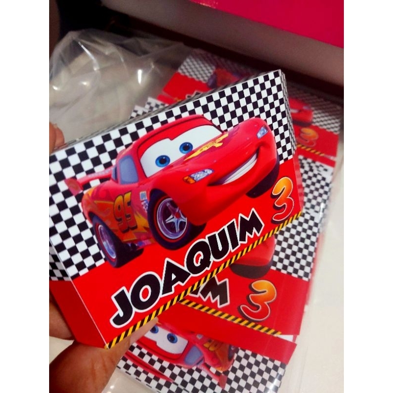 Porta kit kat tema Carros Macqueen lembrancinhas