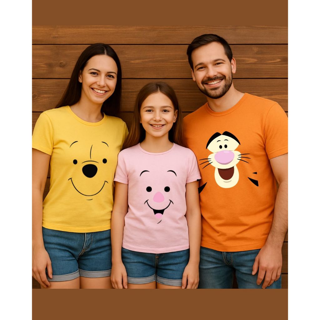 Camiseta Pooh Ursinho Pooh ou Leitão ou Tigrão ou Bisonho Unissex Infantil Adulto Plus Size em Oferta na Shopee