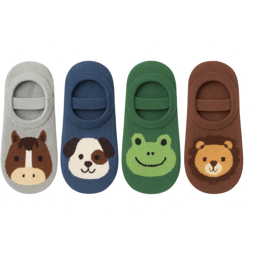Kit 1, 3 Ou 5 Pares Meia Sapatilha Infantil Masculina Antiderrapante Menino Garoto 0-10 anos Bebê Não Derrapa